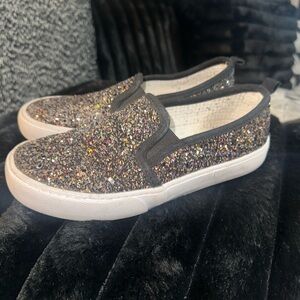 Cat & Jack Silver Sparkle Slip-On Sneakers